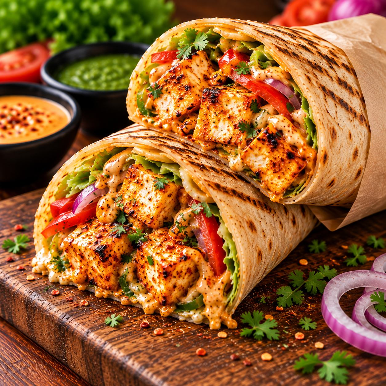 Paneer Peri Peri Wrap Paneer Peri Peri Wrap - Image 1