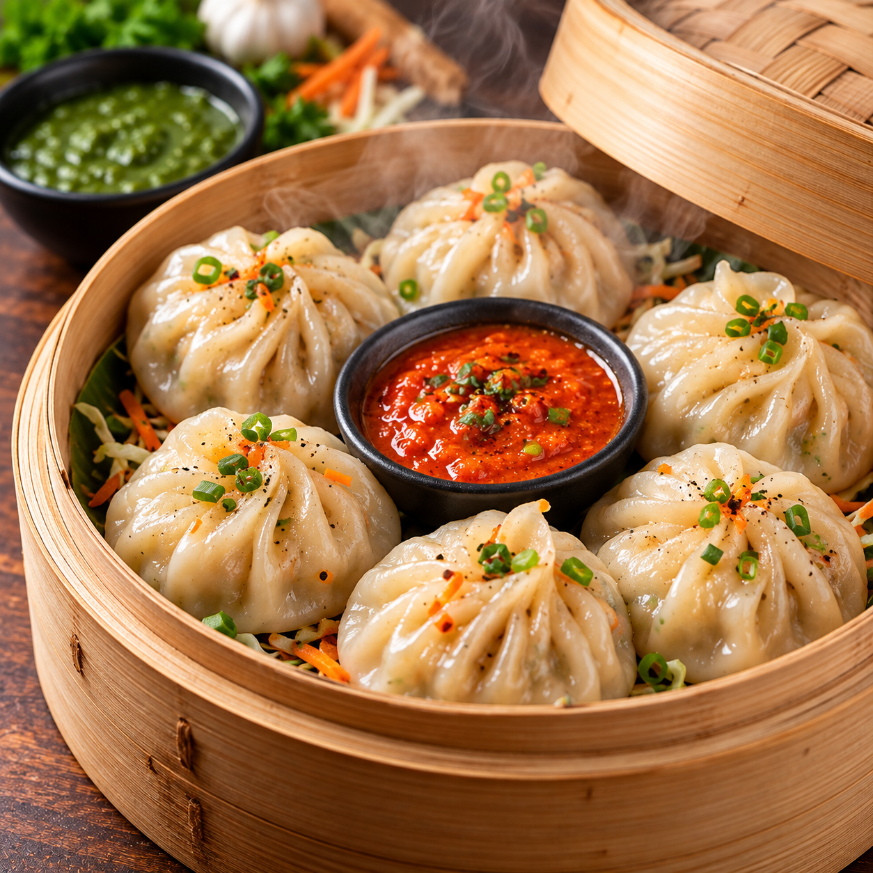 Steam Veg Momos Steam Veg Momos - Image 1